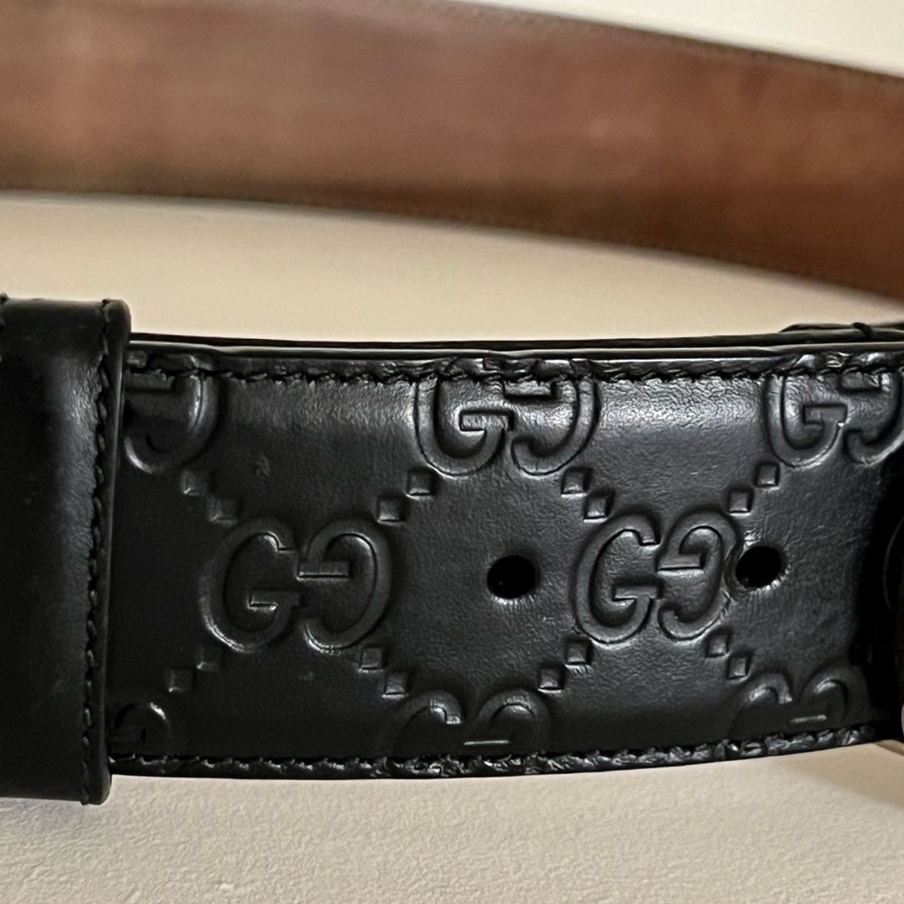 Gucci Embossed Black Leather Belt Bag